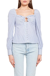 Simkhai Striped Long-Sleeved Top