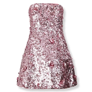 Strapless Sequined Mini Dress