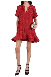 Simkhai V-Neck Ruffled Mini Dress