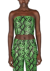Simon Miller Twister Printed Strapless Cropped Top