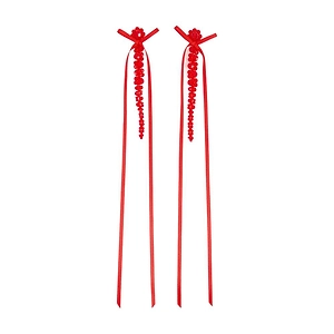 Simone Rocha Slim Bow Ribbon Drop Earrings