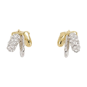 Simone Rocha Stacked Crystal Hoop Earrings