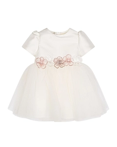 Simonetta Floral-Detailed Pleated Dress