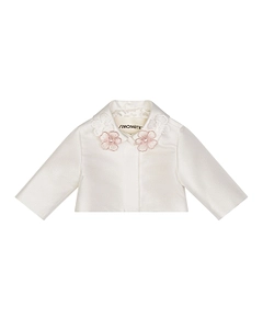 Simonetta Flower-Embellished Long Sleeved Jacket