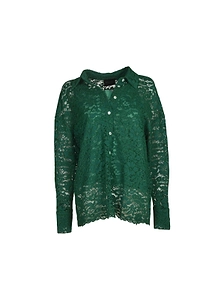 Simonetta Ravizza Sheer Lace Button-Up Top