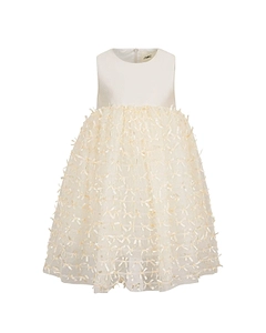 Simonetta Sleeveless Crewneck Ruffled Dress