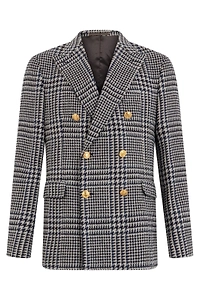 Slowear Checked Double-Breasted Blazer