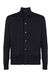 Slowear High Collar Wool Cardigan