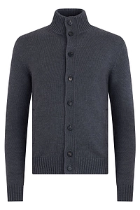Slowear Ribbed Stand-Collar Cardigan
