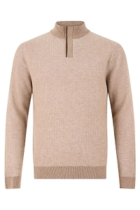 Slowear Zip High Collar Knitted Sweater