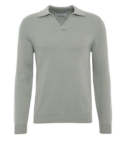 Soft Goat V-Neck Knitted Polo Shirt