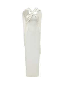 Rona Maxi Draped Bow Dress