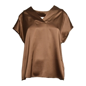 Solotre V-Neck Satin Blouse