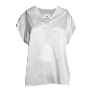 Solotre V-Neck Satin Blouse