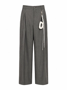 Button Detailed Wide Leg Pants