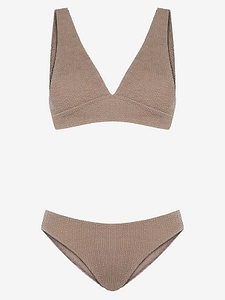 Aqua Crinkled Bikini Set
