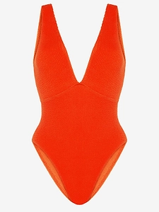 Ariel Crinkled V-Neck Swimsuit
