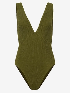 Ariel Crinkled V-Neck Swimsuit