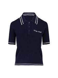 Sporty & Rich Cable Knit Polo Shirt
