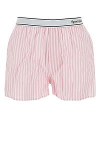 Sporty & Rich Logo Detailed Striped Boxer Shorts