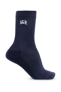Sporty & Rich Logo Embroidered Knit Socks