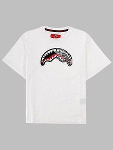 Sprayground Kids Sketch Shark Print T-Shirt