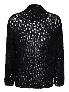 Ssheena Open-Knit Long Sleeved Turtleneck Jumper