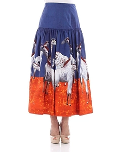 Stella Jean Animal Print Midi Skirt