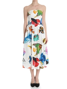 Stella Jean Strapless Printed Dress