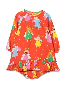 Stella Mccartney Kids Angel Print Ruffle Dress