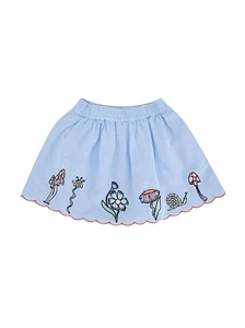 Embroidered Scallop Hem Skirt