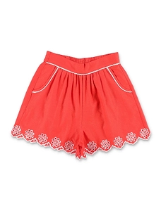 Stella Mccartney Kids Scalloped Embroidered Shorts