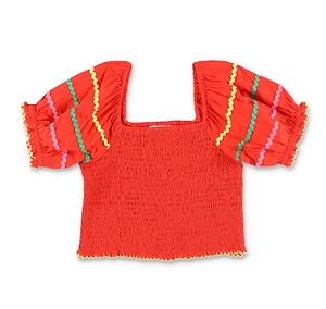Stella Mccartney Kids Shirred Effect Short-Sleeved Top