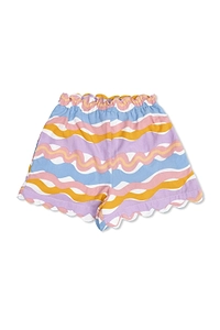 Stella Mccartney Kids Wavy Printed Scalloped Hem Shorts
