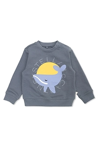 Stella Mccartney Kids Whale Printed Crewneck Sweatshirt