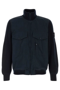 Stone Island Chest Pocket Knit-Sleeve Jacket