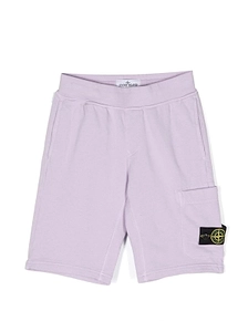 Stone Island Junior Compass-Patch Elasticated Waistband Shorts