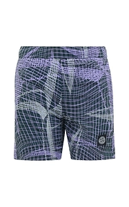 Stone Island Junior Logo Patch Abstract-Printed Swim Shorts