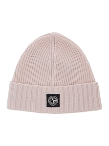 Logo Patch Ribbed Beanie Hat