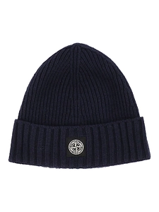 Stone Island Junior Logo-Patch Turn-Up Beanie