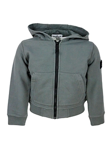 Stone Island Junior Logo Patch Zipped Hoodie