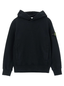 Stone Island Junior Long Sleeved Logo Patch Hoodie