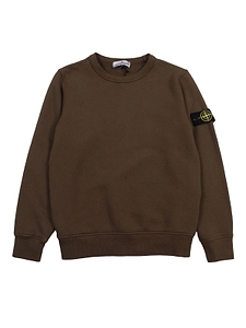 Stone Island Junior Long Sleeved Logo Patch Sweatshirt