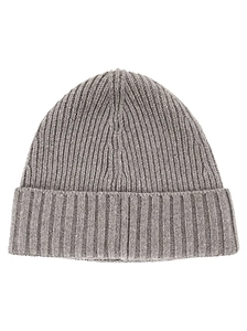 Rib Knit Logo Beanie Hat