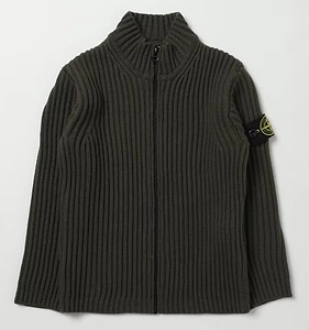 Stone Island Junior Ribbed Zip Knitted Sweater