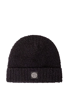 Stone Island Junior Textured Logo Beanie Hat