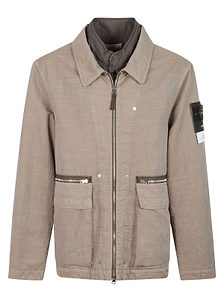 Stone Island Logo Patch Zip-Up Jacket