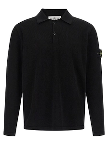 Stone Island Long-Sleeve Knit Polo Shirt