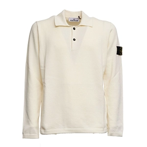 Stone Island Long-Sleeve Knit Polo Shirt