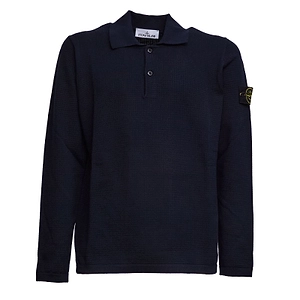 Stone Island Long-Sleeved Knitted Polo Shirt